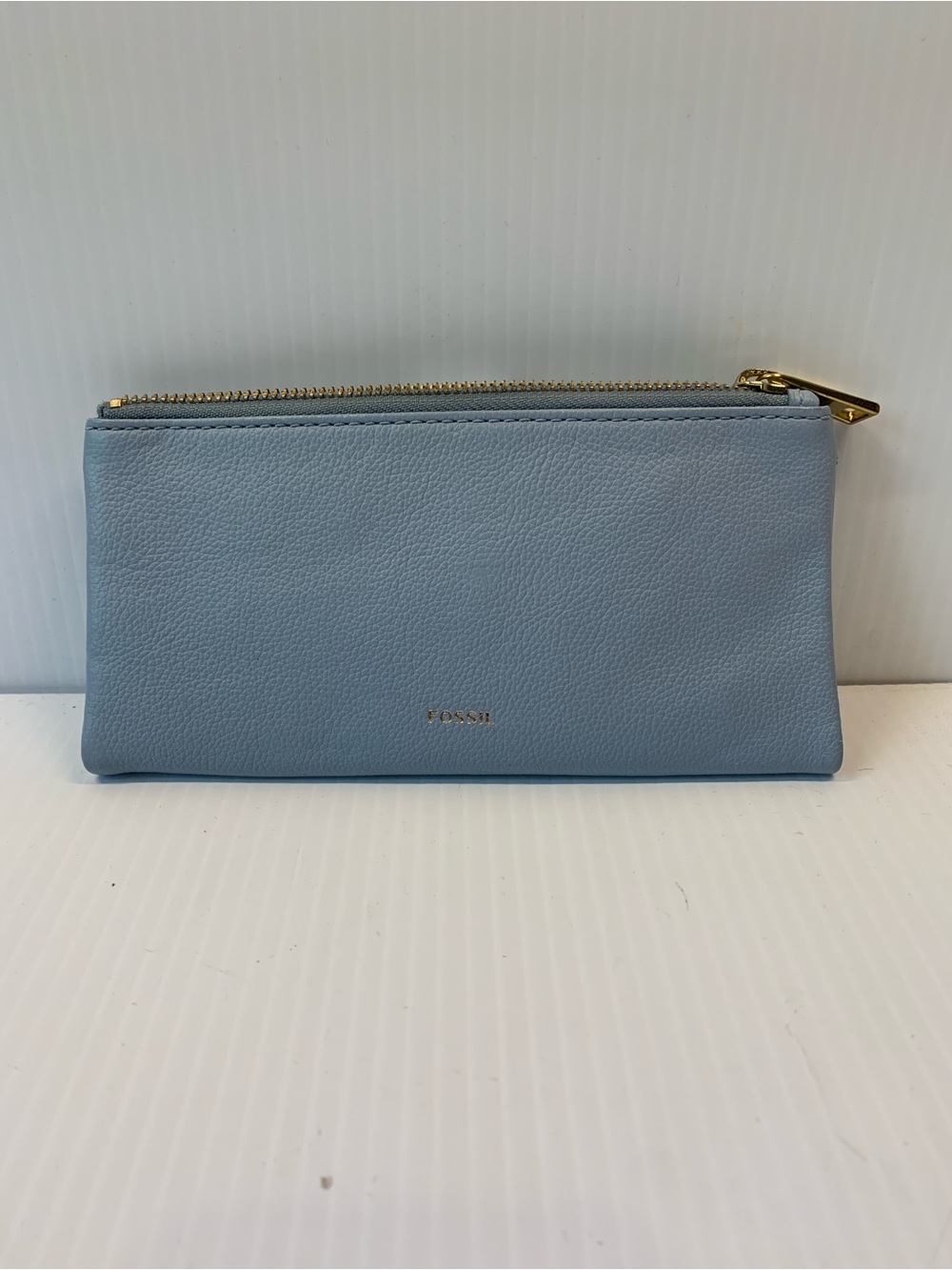 Fossil Sky Blue Leather Walletwith Gold Hardware